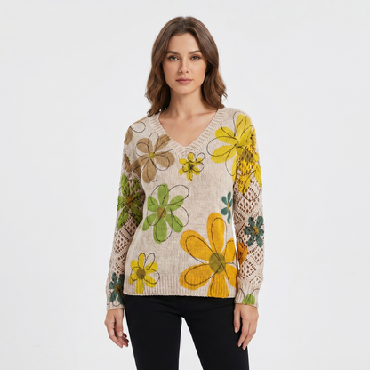 Clementine | Floral V-Neck Pullover