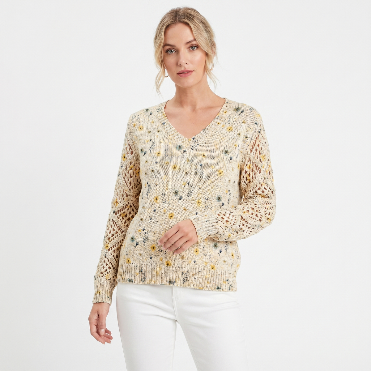 Clementine | Floral V-Neck Pullover