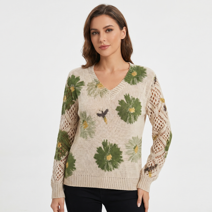 Clementine | Floral V-Neck Pullover