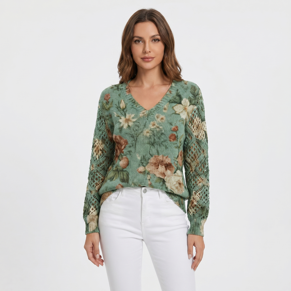 Clementine | Floral V-Neck Pullover