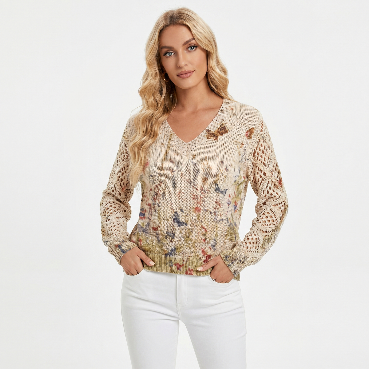 Clementine | Floral V-Neck Pullover