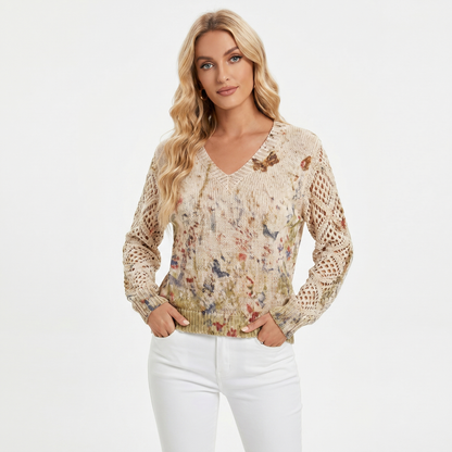 Clementine | Floral V-Neck Pullover