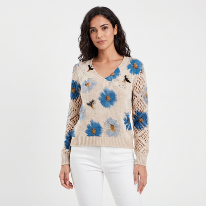 Clementine | Floral V-Neck Pullover