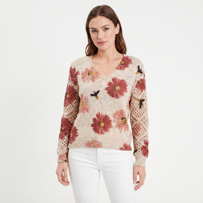 Clementine | Floral V-Neck Pullover