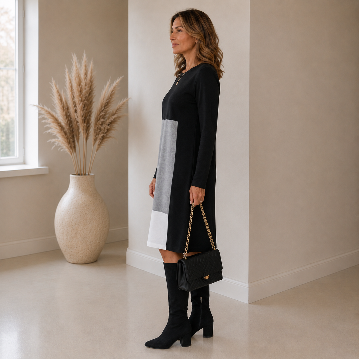 Cleo | Colourblock Knit Dress