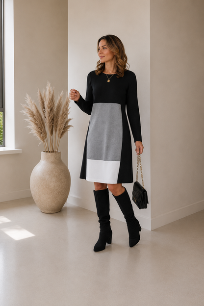 Cleo | Colourblock Knit Dress