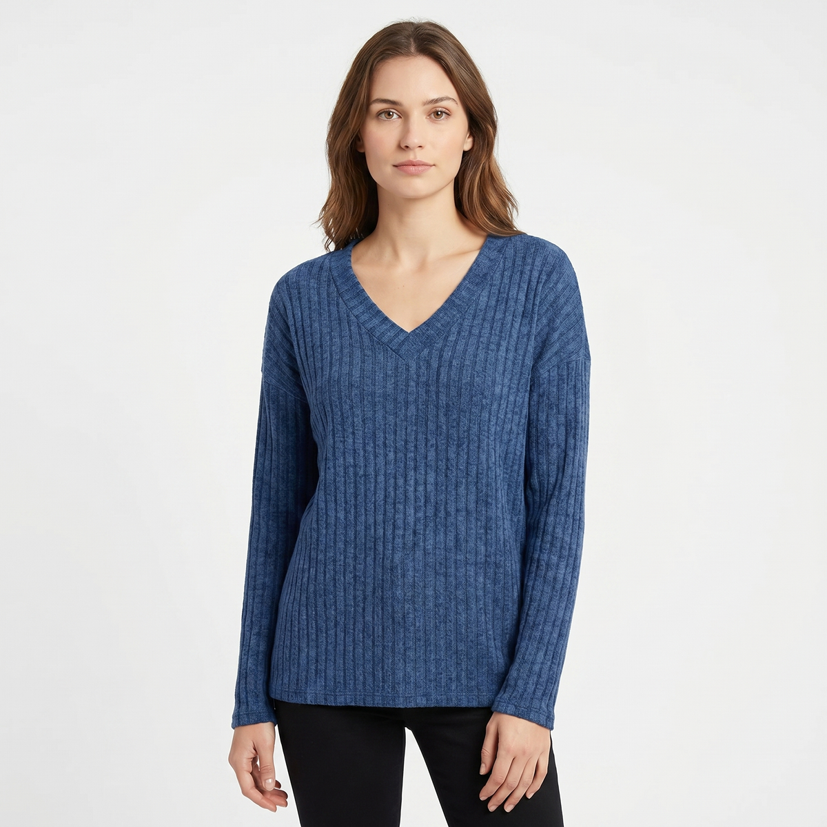 Coraline | Ribbed V-Neck Jumper