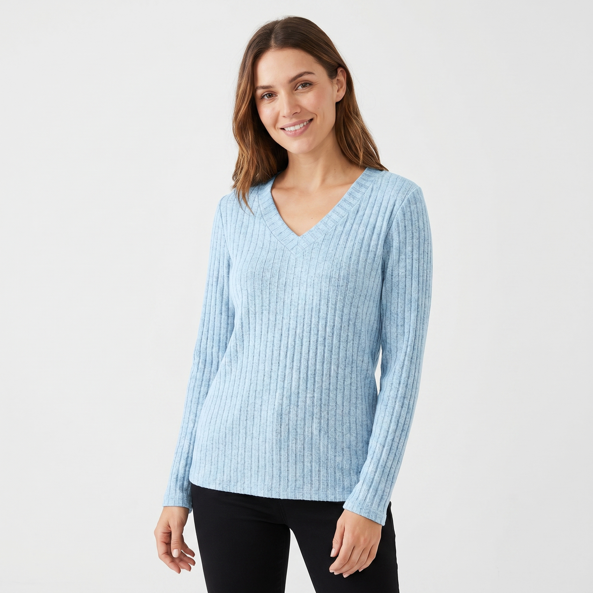 Coraline | Ribbed V-Neck Jumper