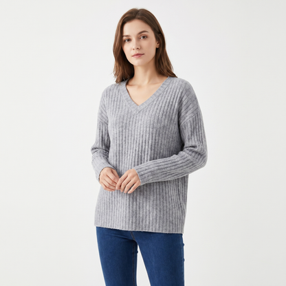 Coraline | Ribbed V-Neck Jumper