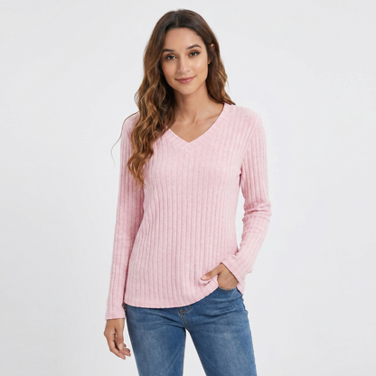 Coraline | Ribbed V-Neck Jumper