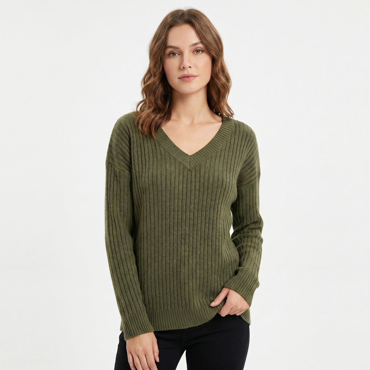 Coraline | Ribbed V-Neck Jumper
