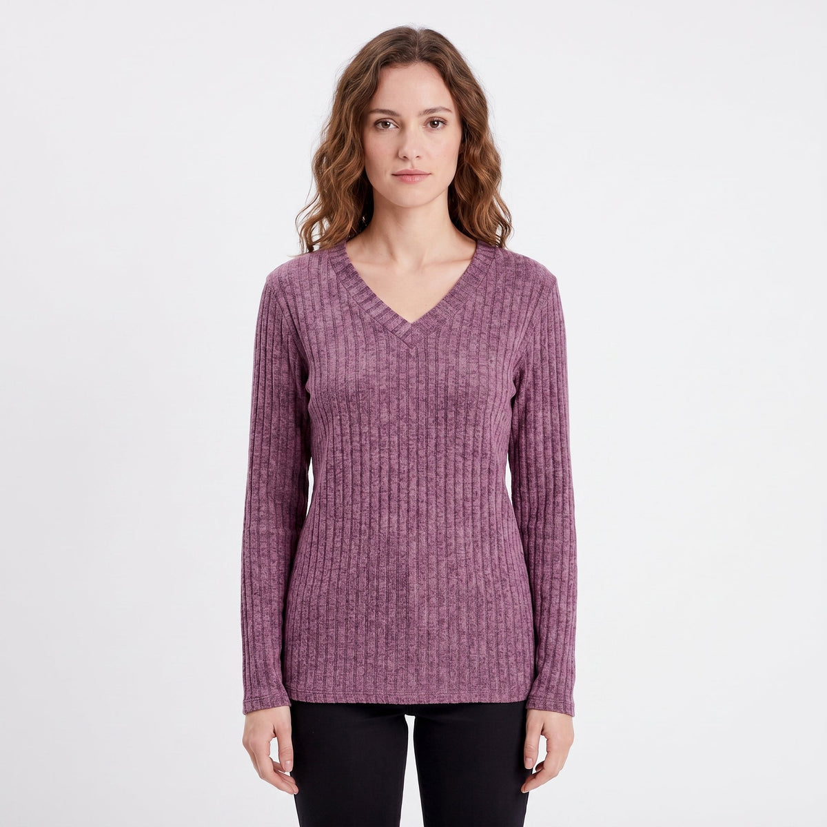 Coraline | Ribbed V-Neck Jumper