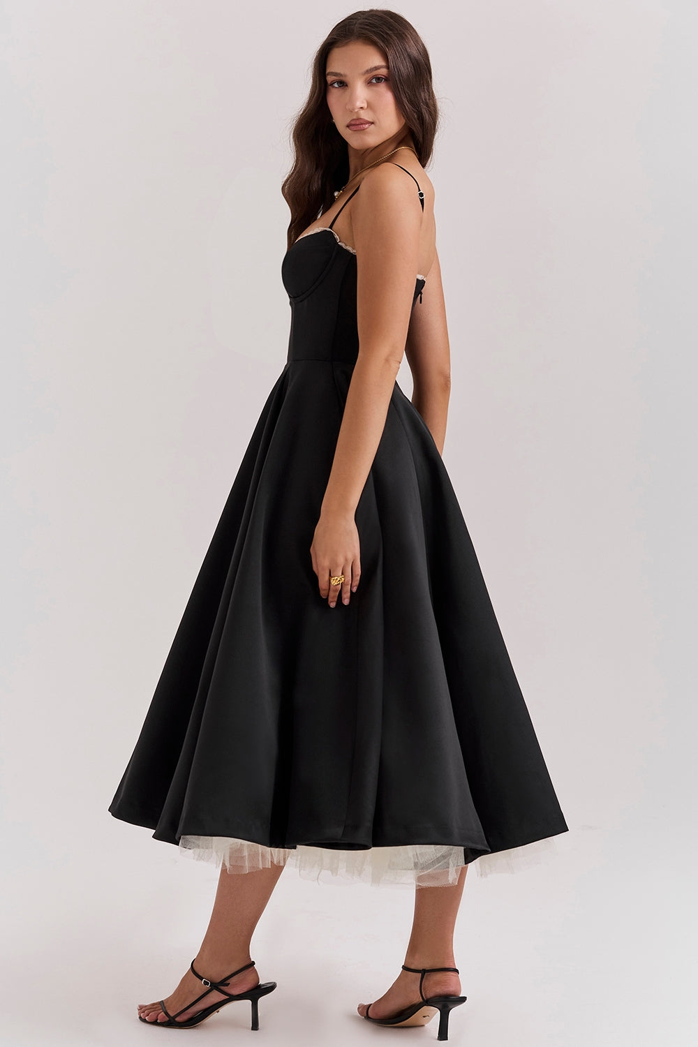 Daisy Satin Corset Midi Dress