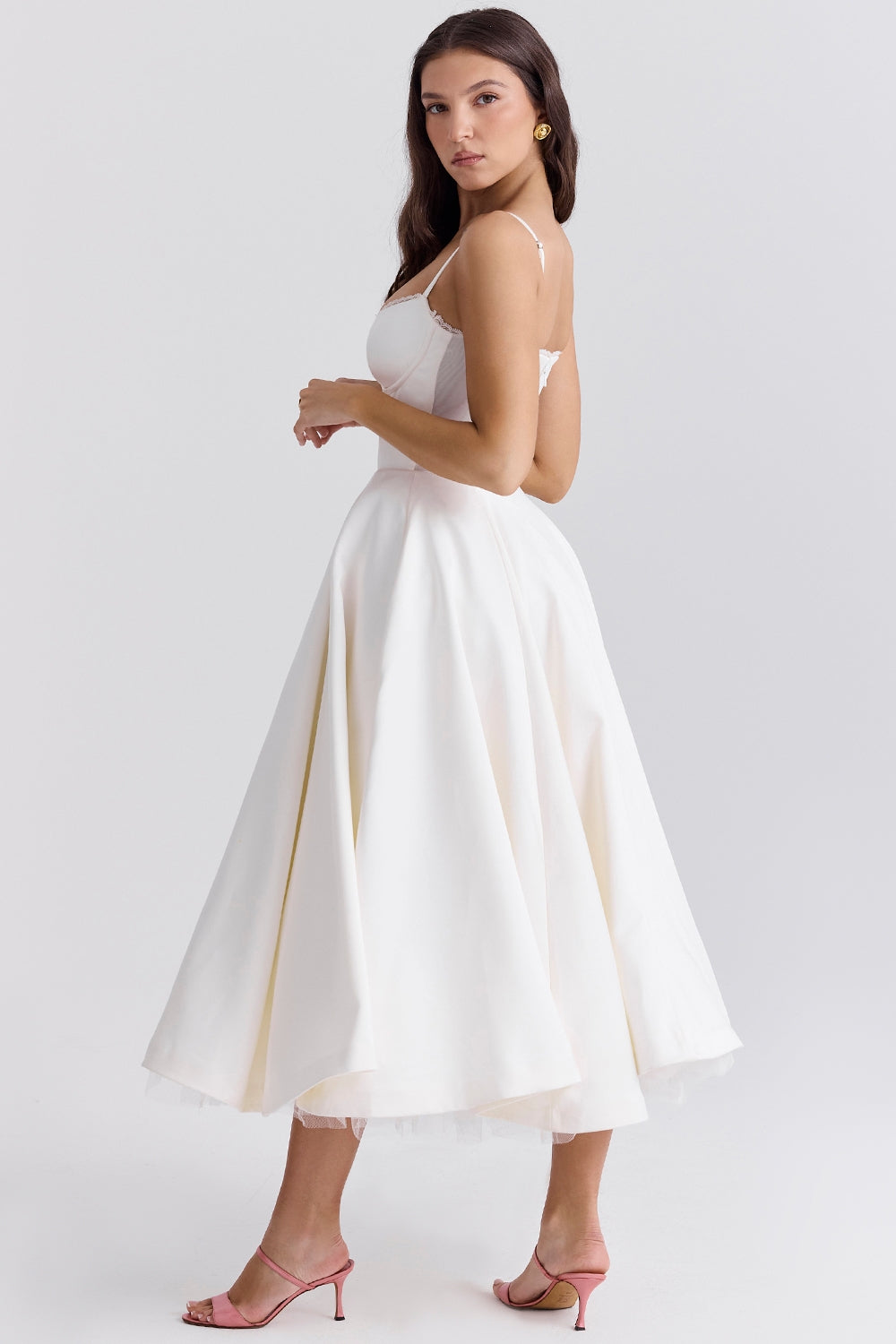 Daisy Satin Corset Midi Dress