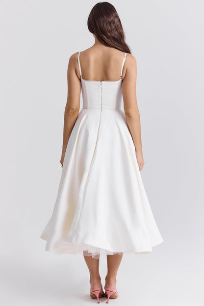 Daisy Satin Corset Midi Dress
