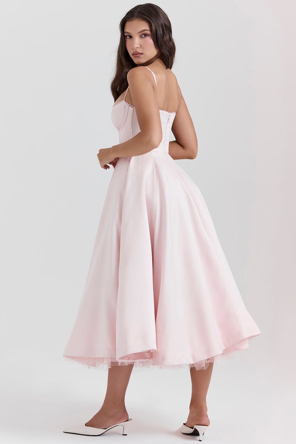 Daisy Satin Corset Midi Dress