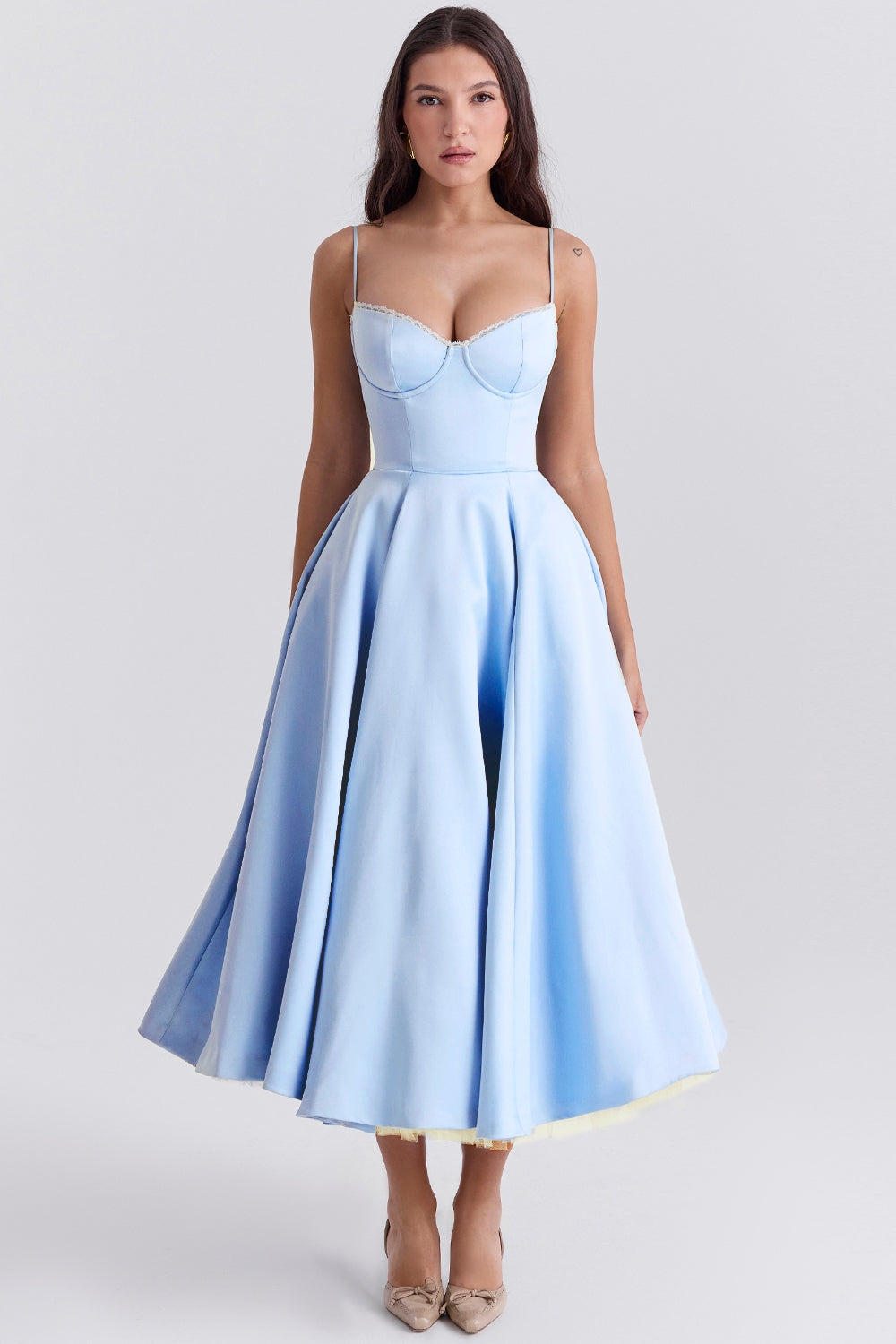 Daisy Satin Corset Midi Dress