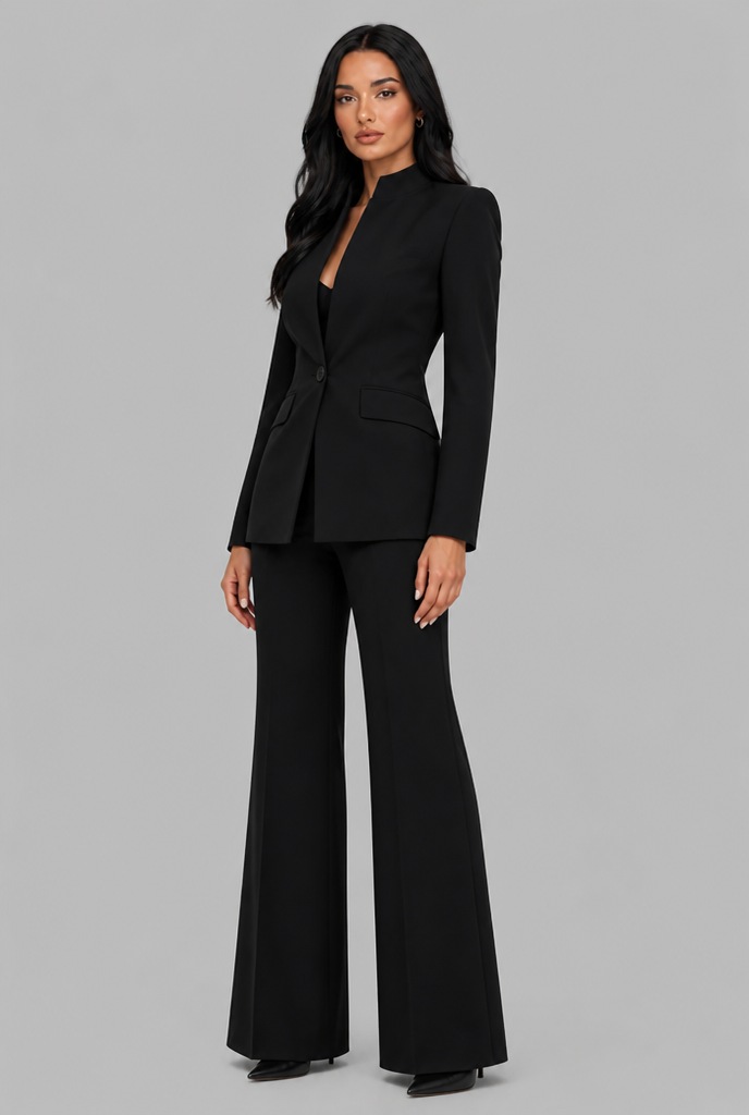 Delilah | Tailored Blazer Flared Trouser Suit Set