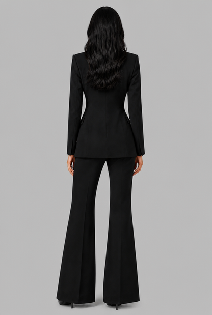 Delilah | Tailored Blazer Flared Trouser Suit Set
