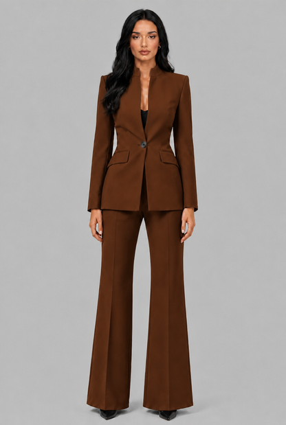 Delilah | Tailored Blazer Flared Trouser Suit Set