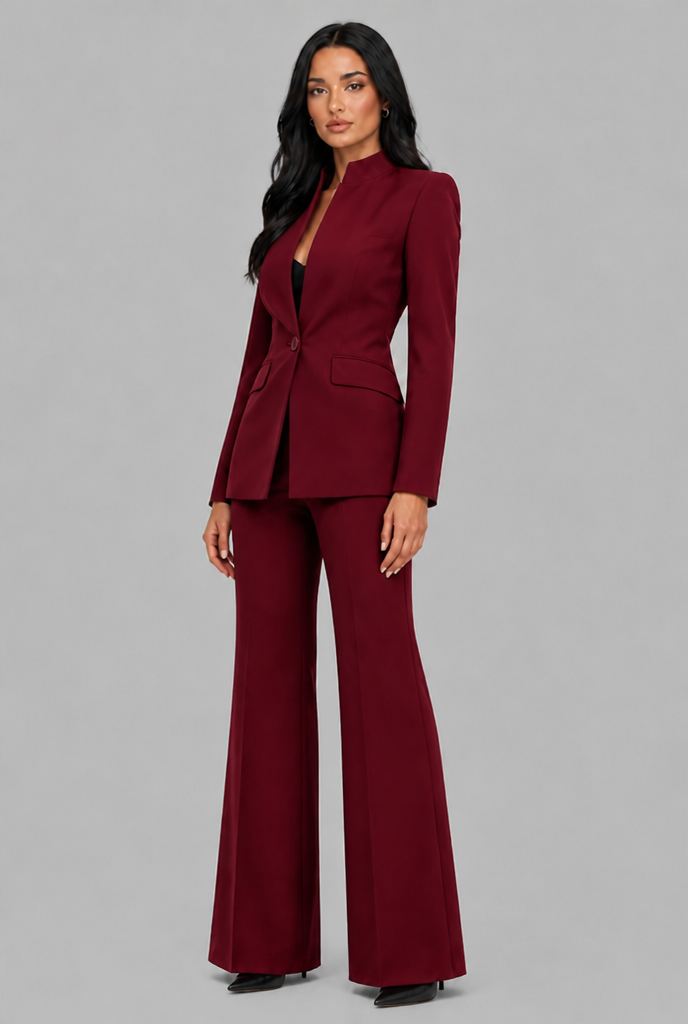 Delilah | Tailored Blazer Flared Trouser Suit Set