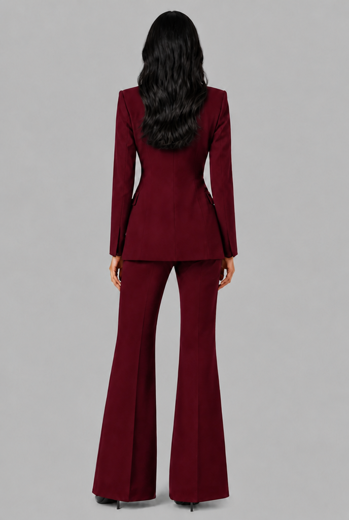 Delilah | Tailored Blazer Flared Trouser Suit Set