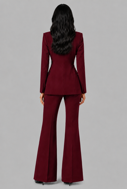 Delilah | Tailored Blazer Flared Trouser Suit Set