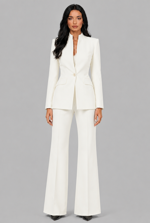Delilah | Tailored Blazer Flared Trouser Suit Set