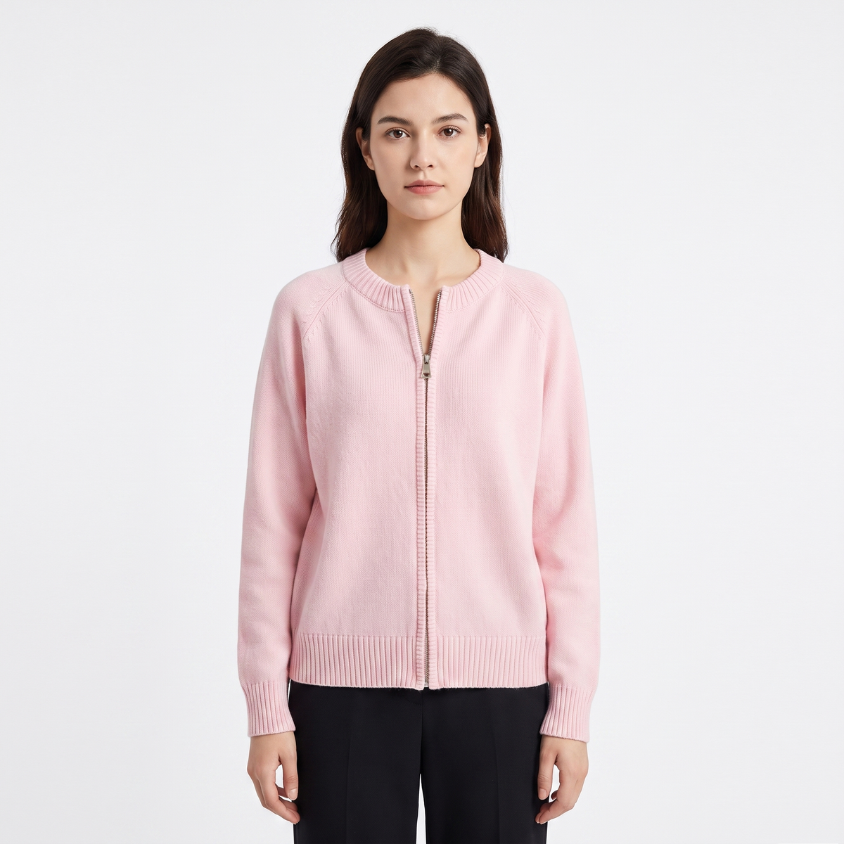 Delphine | Zip-Up Knit Cardigan Jacket