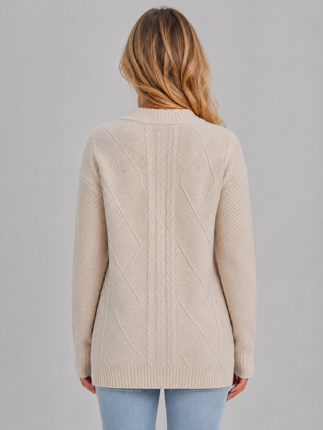 Dora | Gilet boutonné en maille torsadée à col en V