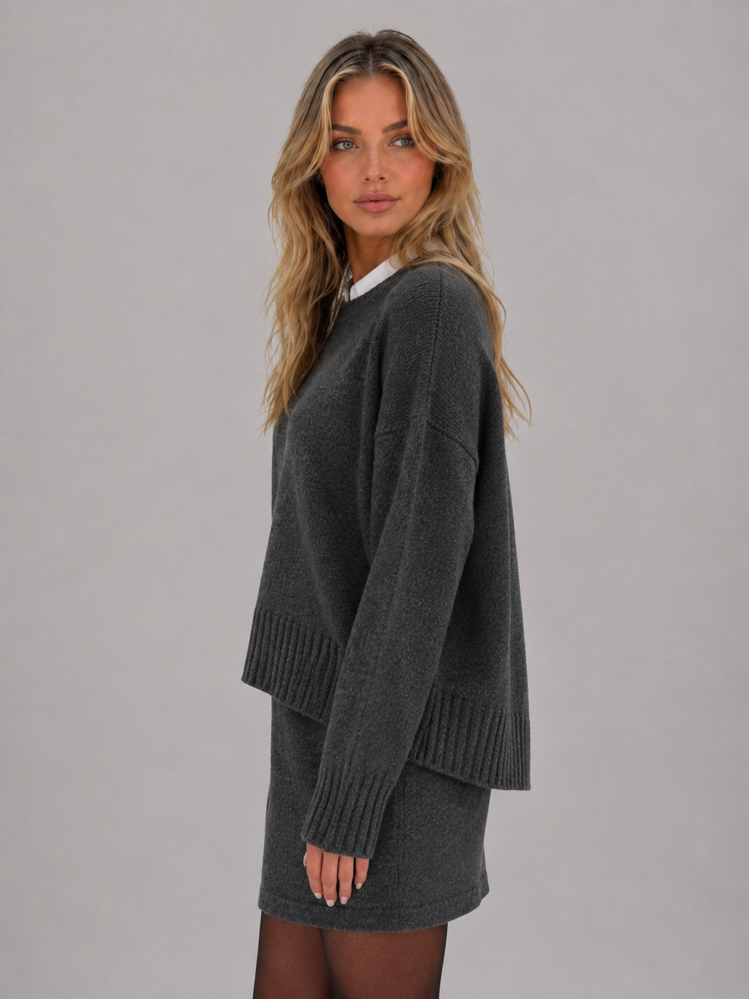 Dorothy | Conjunto de falda tipo jumper de punto de dos piezas