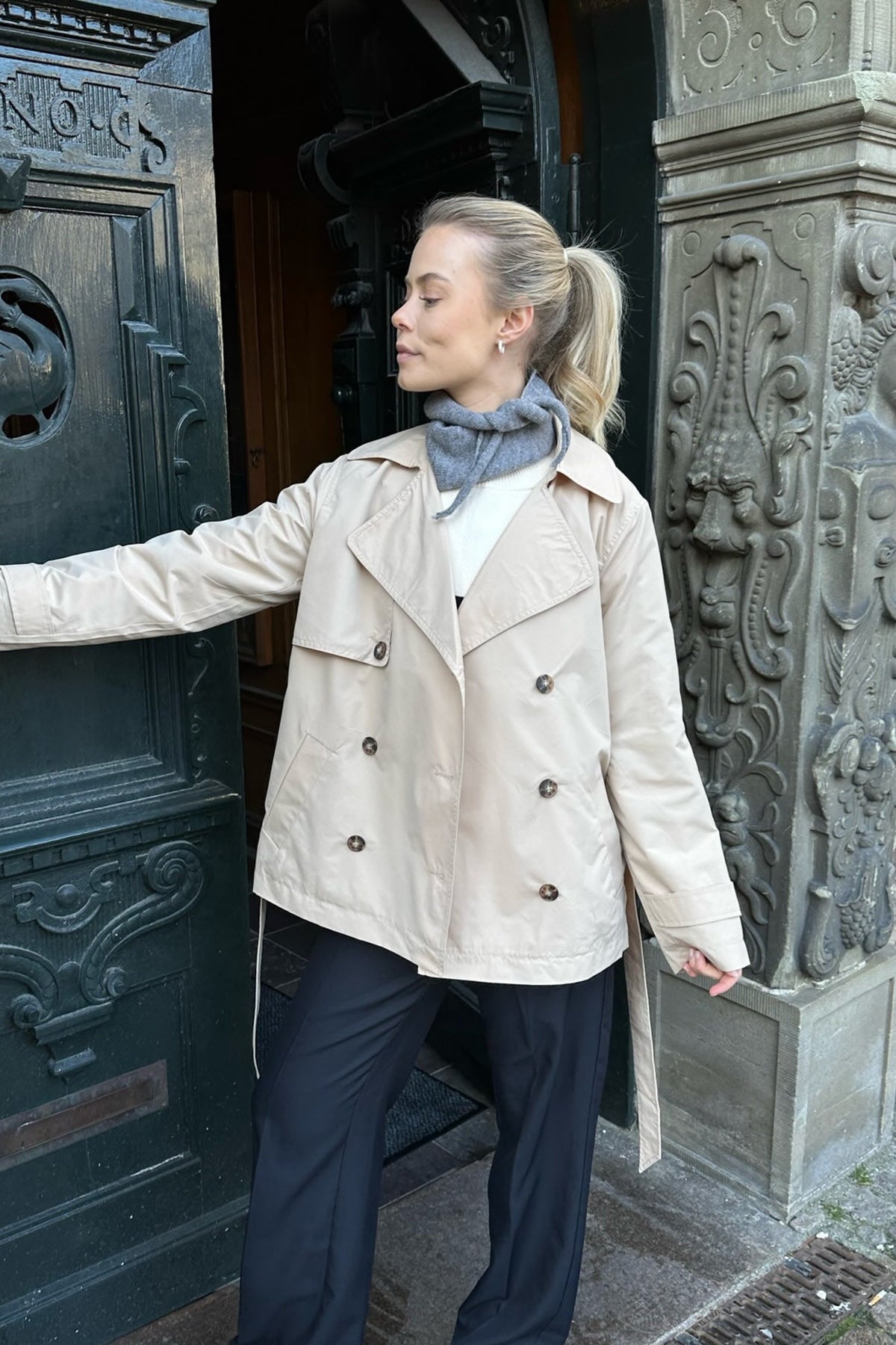 Tessa | Double Breasted Notch Lapel Trench Coat