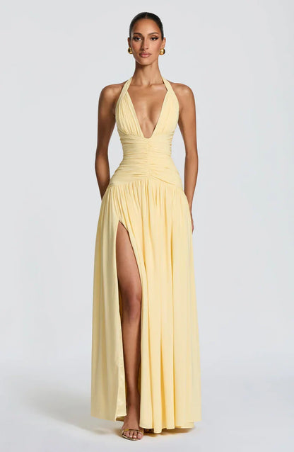 Elara Halter Maxi Dress
