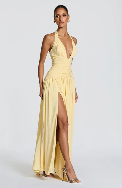 Elara Halter Maxi Dress