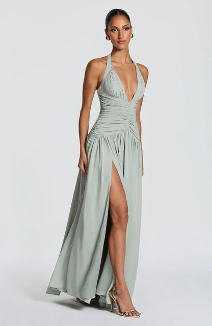 Elara Halter Maxi Dress