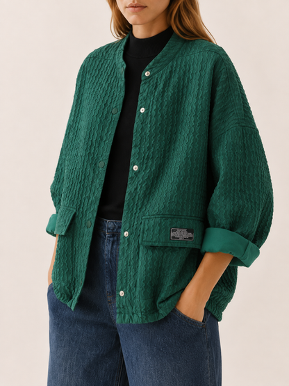 Elera | Oversized Textured Button Up Jacket
