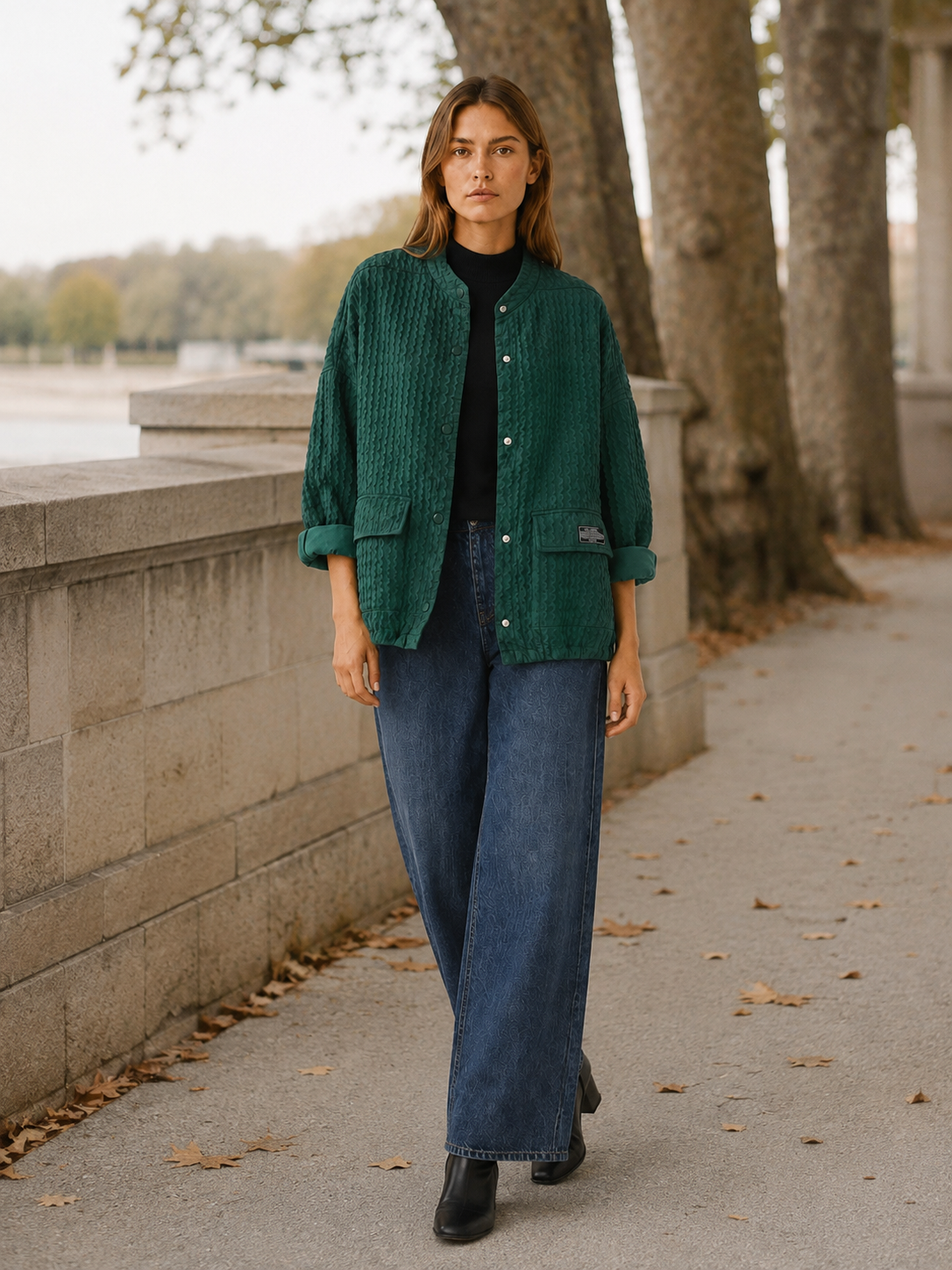 Elera | Oversized Textured Button Up Jacket