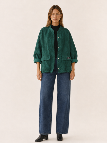 Elera | Oversized Textured Button Up Jacket