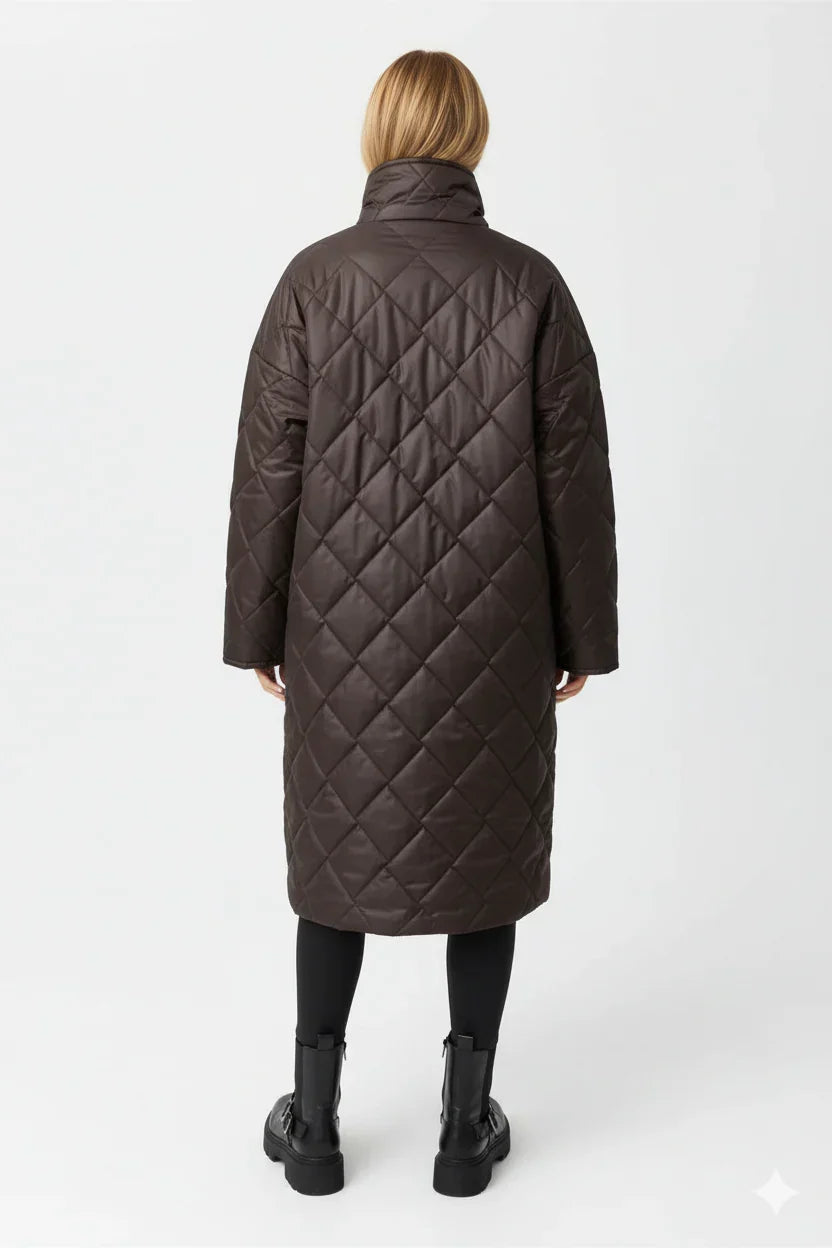 Ella | Diamond Quilted Longline Coat