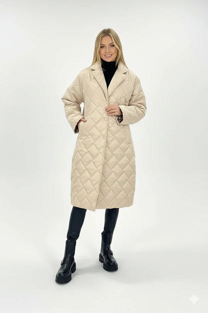 Ella | Diamond Quilted Longline Coat