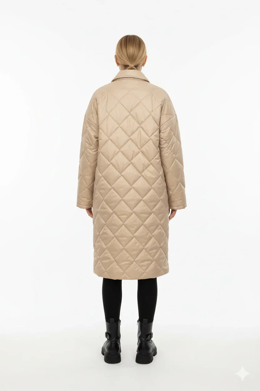 Ella | Diamond Quilted Longline Coat