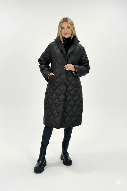 Ella | Diamond Quilted Longline Coat