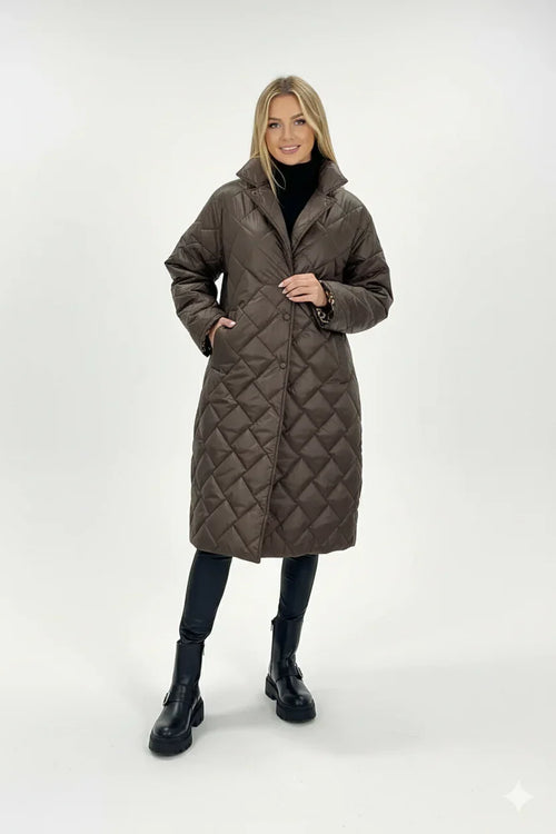 Ella | Diamond Quilted Longline Coat