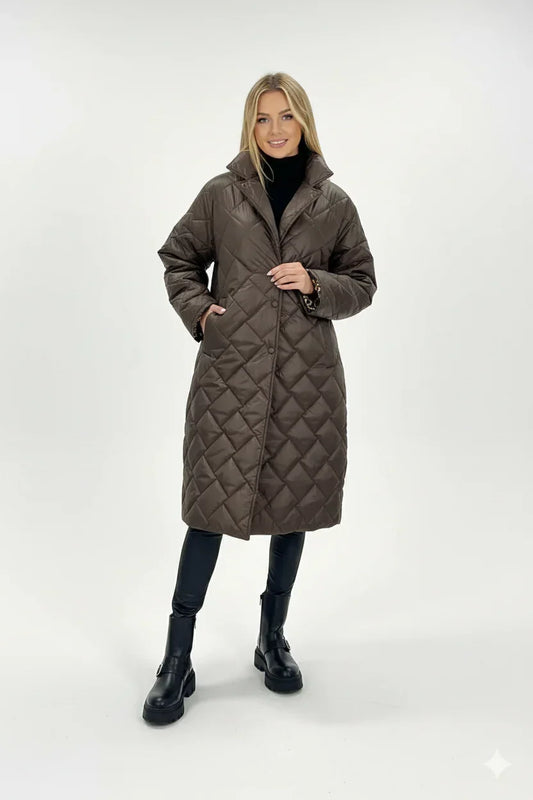 Ella | Diamond Quilted Longline Coat