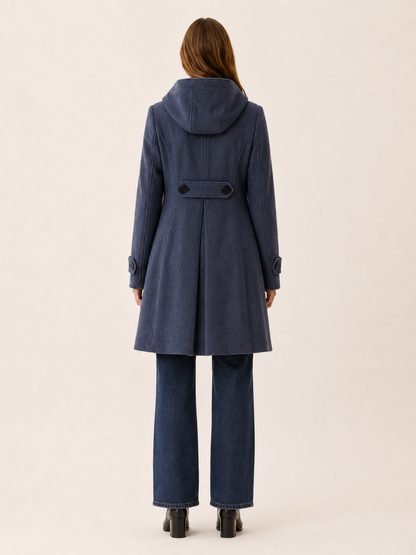 Elodie | Hooded Double Breasted Long Coat