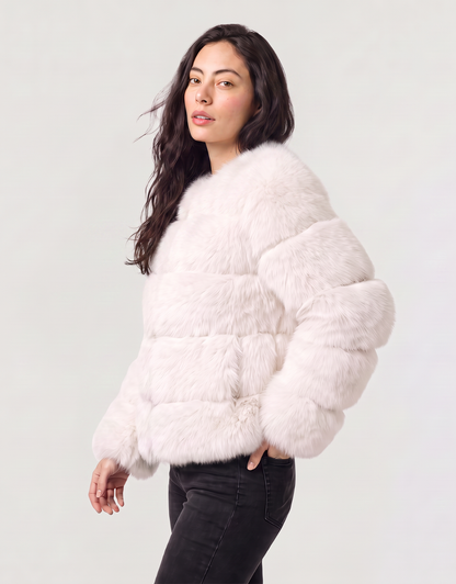 Elodie | Panelled Faux Fur Jacket