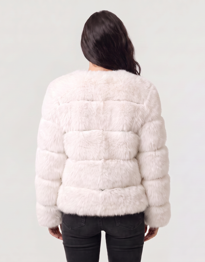 Elodie | Panelled Faux Fur Jacket