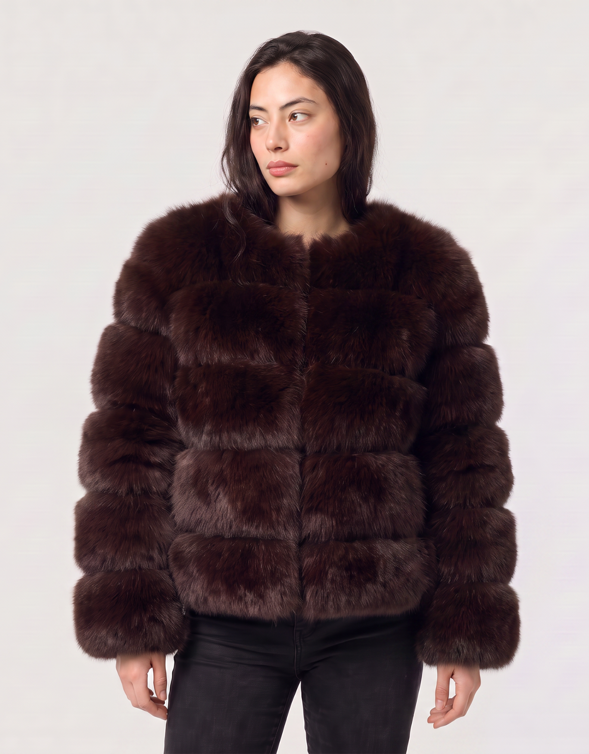 Elodie | Panelled Faux Fur Jacket