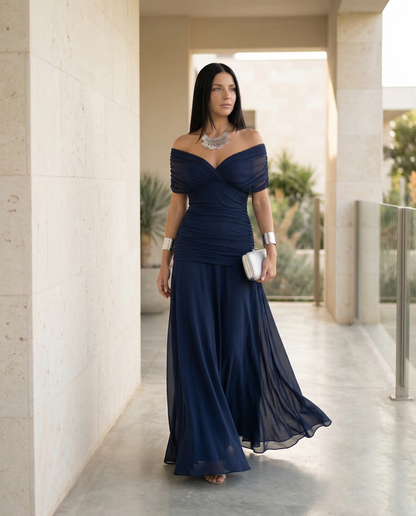 Eloria Draped V-Neck Maxi Dress