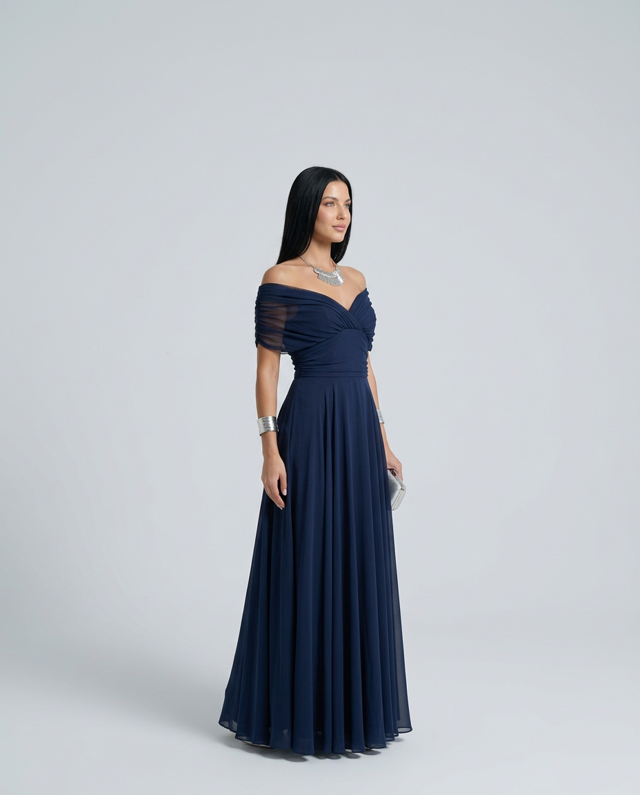 Eloria Draped V-Neck Maxi Dress